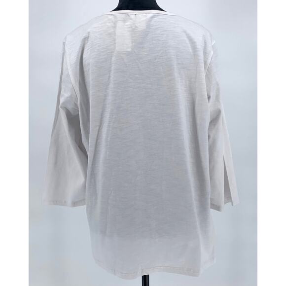 Christopher & Banks Long Sleeve T Shirt Women's XL White Purple Paris France NEW - Picture 6 of 10